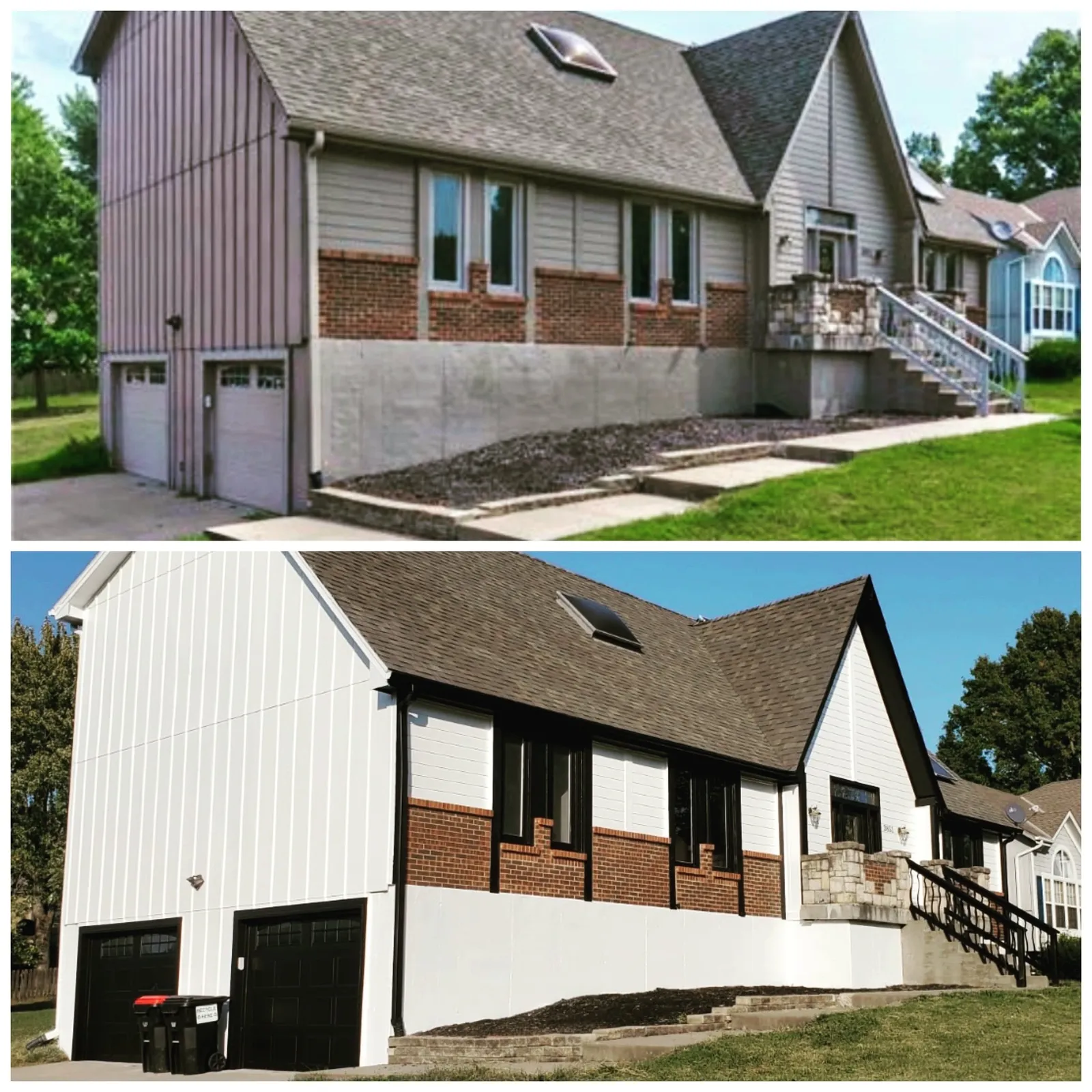 Before and after exterior whole home painting