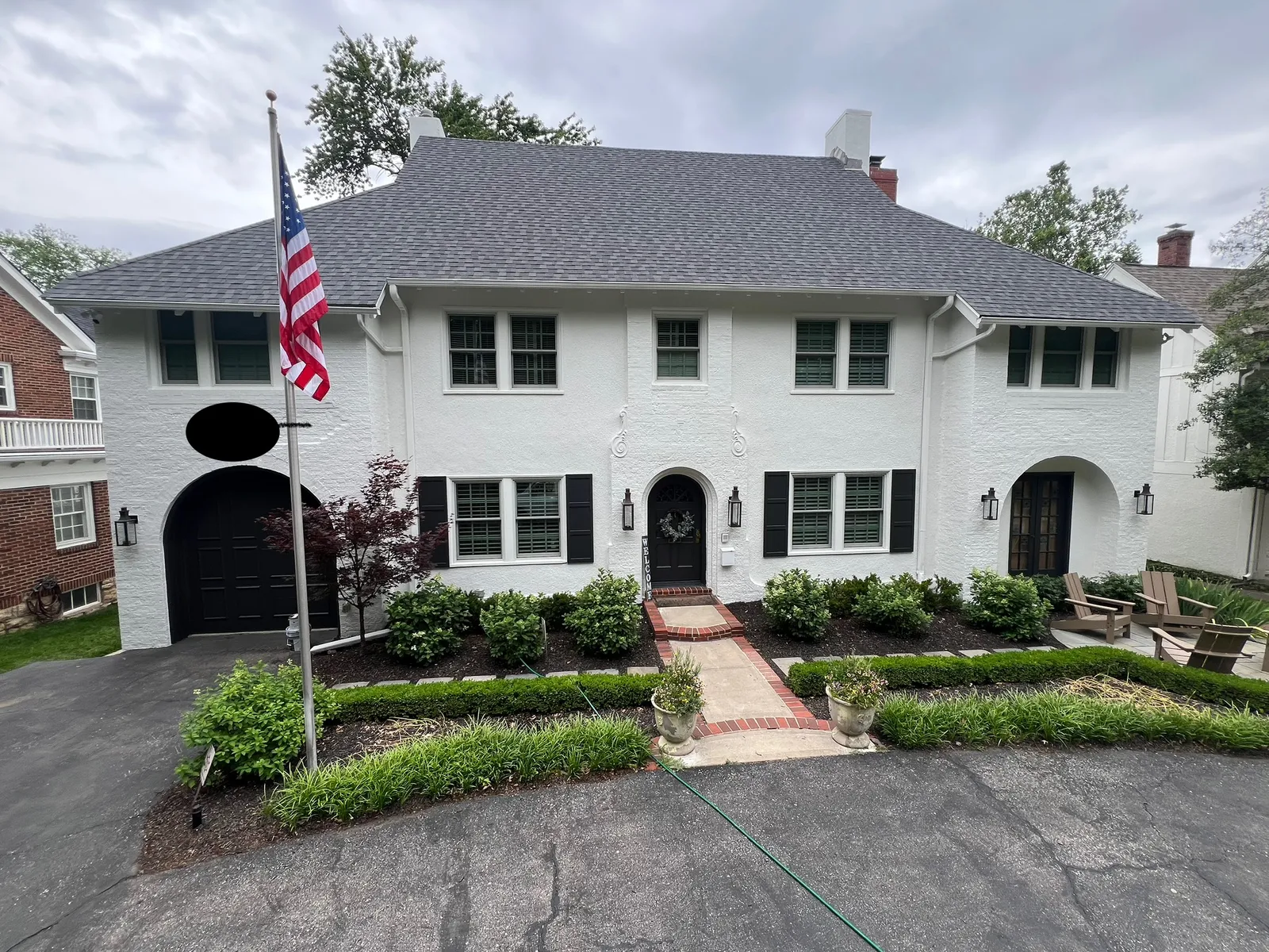 Classic white painted brick home