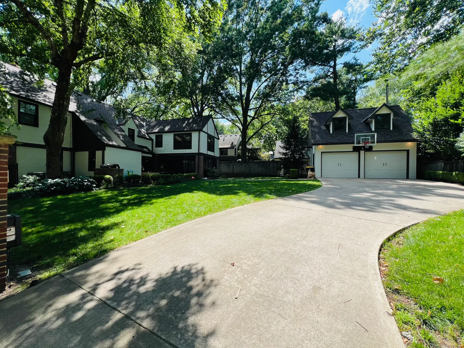 Tudor style white and black home